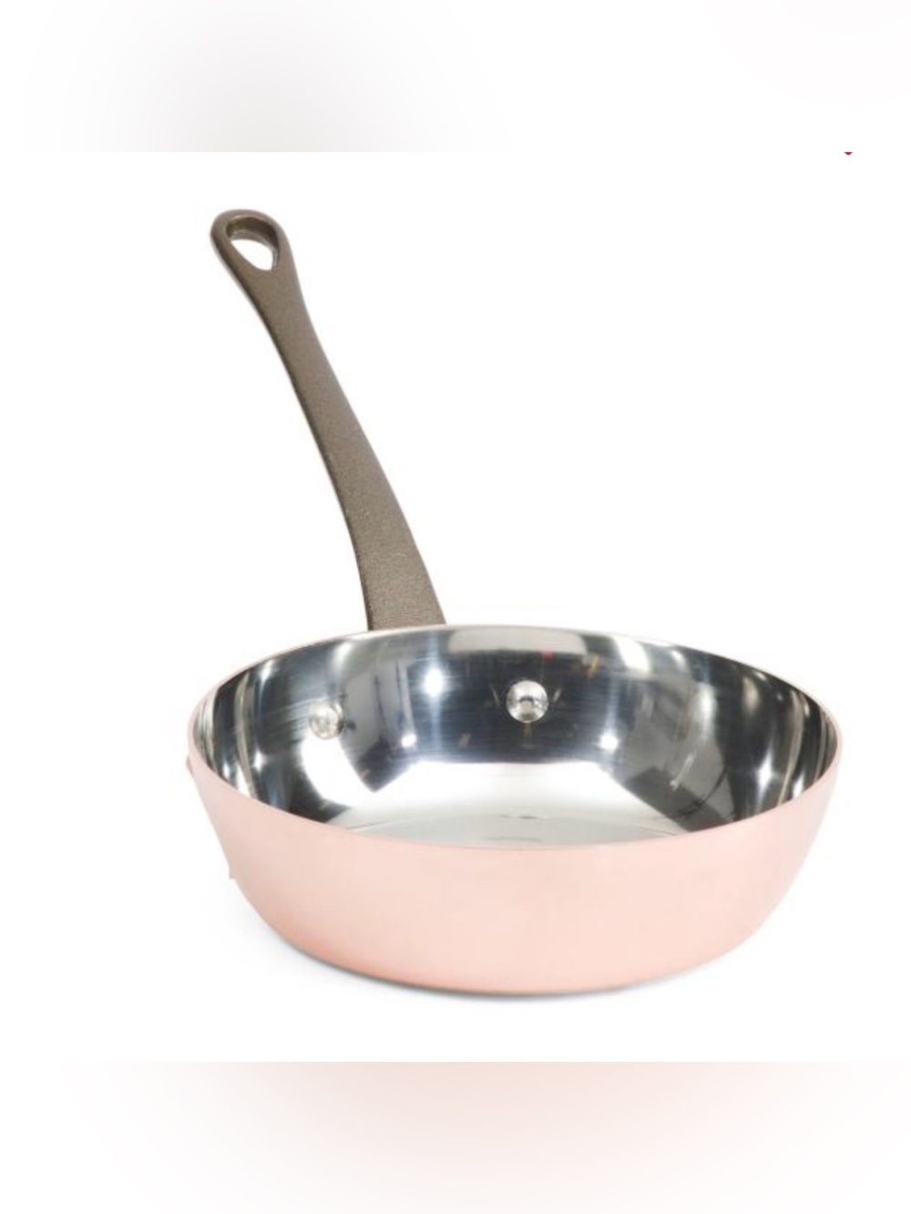 Baumalu French Copper Fry Pan 6.5” Cast Iron Handle Copper Skillet Vintage Style